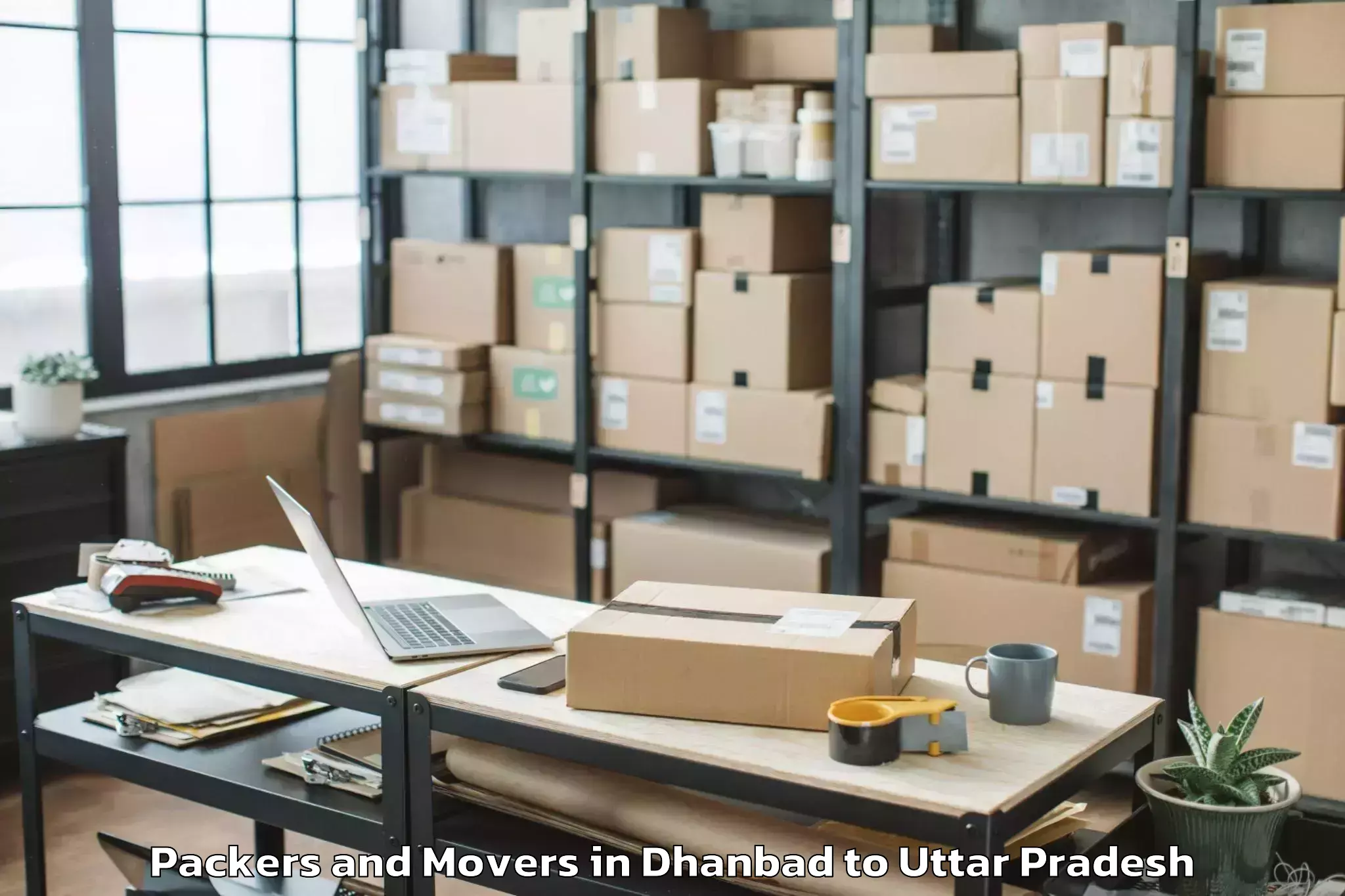 Book Dhanbad to Narauli Packers And Movers Online